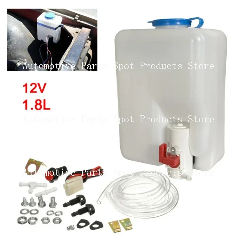 

Car Styling Washer Tank Pump Bottle Kit Universal 12V 1.8L Windshield Wiper Systems Reservoir