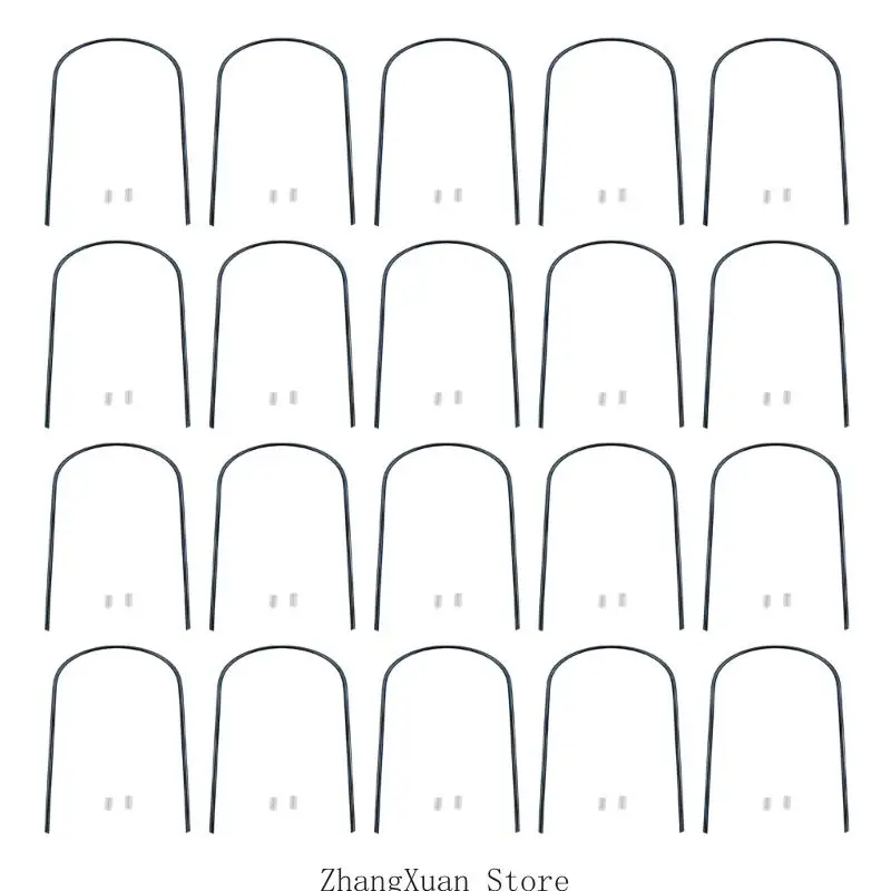 Powder-Finish Galvanized Iron Downspout Holders, Curved 20-Piece Stake Set with Removable Ground Placement for Lawns, Soil, and