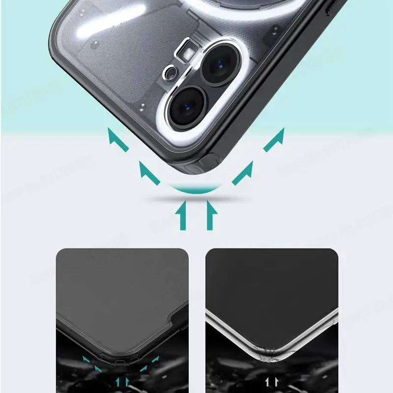 For Nothing Phone (1) Four Corners Armor Shockproof Case For Nothing Phone 1 One 2A Plus Hard PC Matte Protective Phone Cover