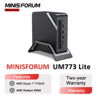 Minisforum UM773 Lite Mini PC AMD Ryzen 7 7735HS Mini Computer Windows 11 DDR5 32GB 1TB SSD USB4 Barebone Desktop Mini PC Gaming