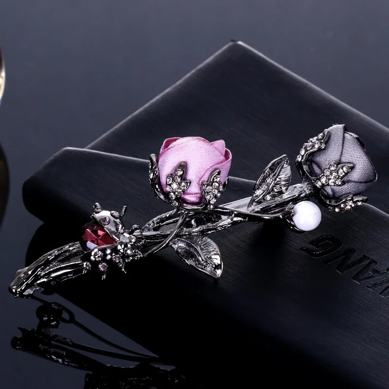 New Luxury Crystal Hair Clip Stereoscopic Flower Ladybug Headwear Jewelry Women Girls Elegant Barrettes Hair Accessories