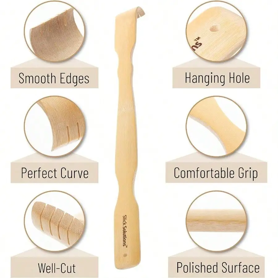 -، 16.5u201D، 2 قطعة، خدش خلفي للرجال والنساء، خشبي، مقبض طويل