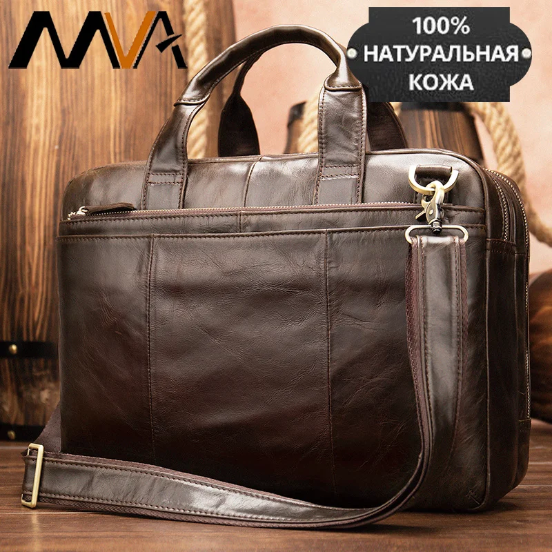 

Briefcase Male WESTAL Messenger Bag Men's Genuine Leather for Document Men Shoulder Travel Handbags Satchel Laptop 14 Inch