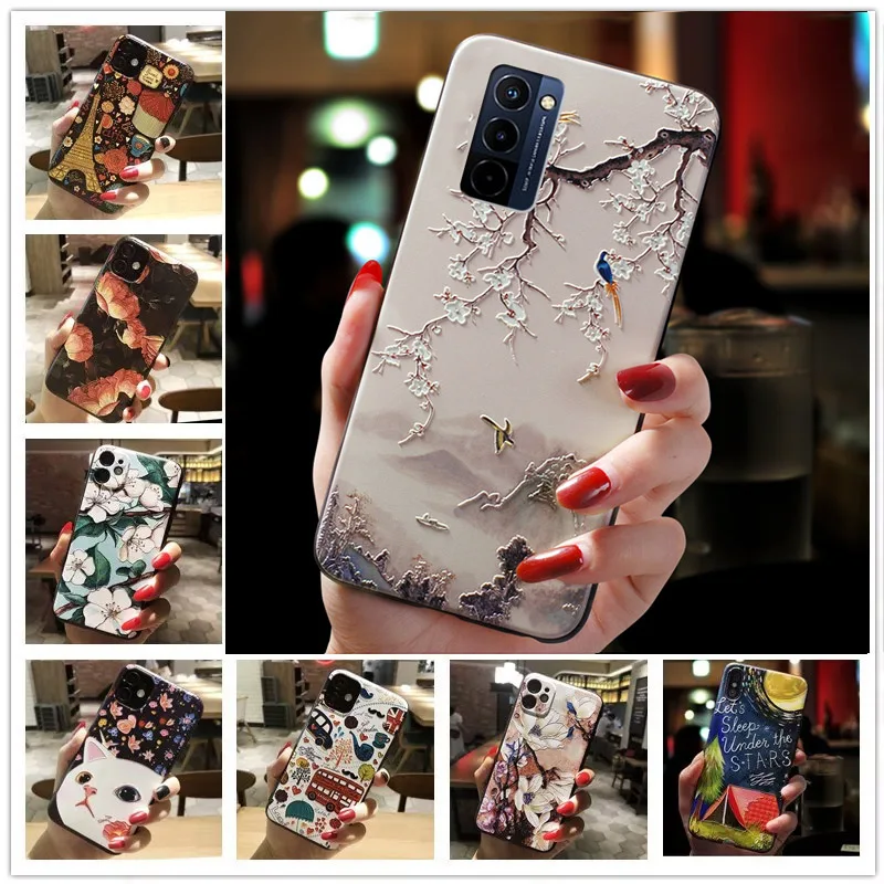 

3D Relief Phone Case For WIKO 10 Case Floral Silicon Cover For WIKO 10 Case WIKO10 Fundas Coque