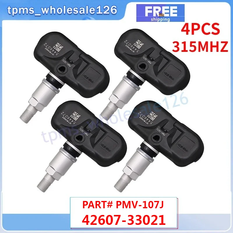 PMV-107J 42607-33021 TPMS Car Tire Pressure Sensor 4PCS 315MHZ For Toyota Camry Highlander Land Cruiser Rav-4 Lexus GS350 LX470