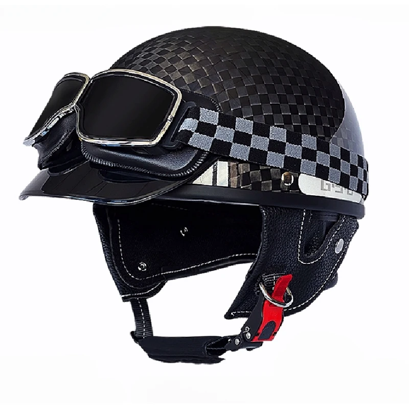 

Carbon Fiber Ultra-Light Summer Scoop Half Helmet Cruiser Motorcycle Helmet Men Women Retro Harley Helmet Four Seasons