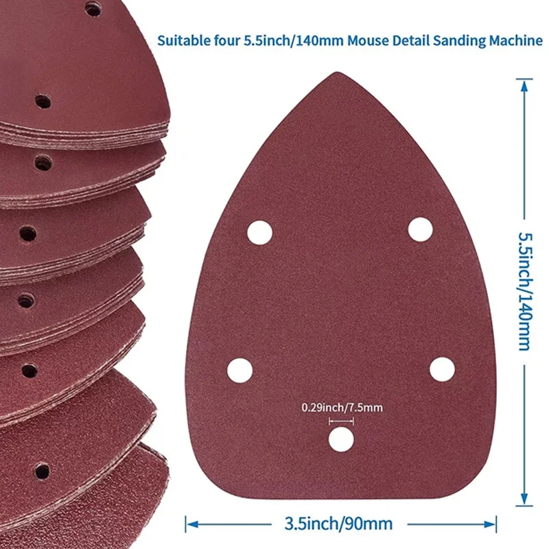 Triangle Sanding Paper 140*90mm Mouse Detail Sandpaper Hook Loop Sanding Pads Sheets Abrasive Tools For Polishing Grit 40-400