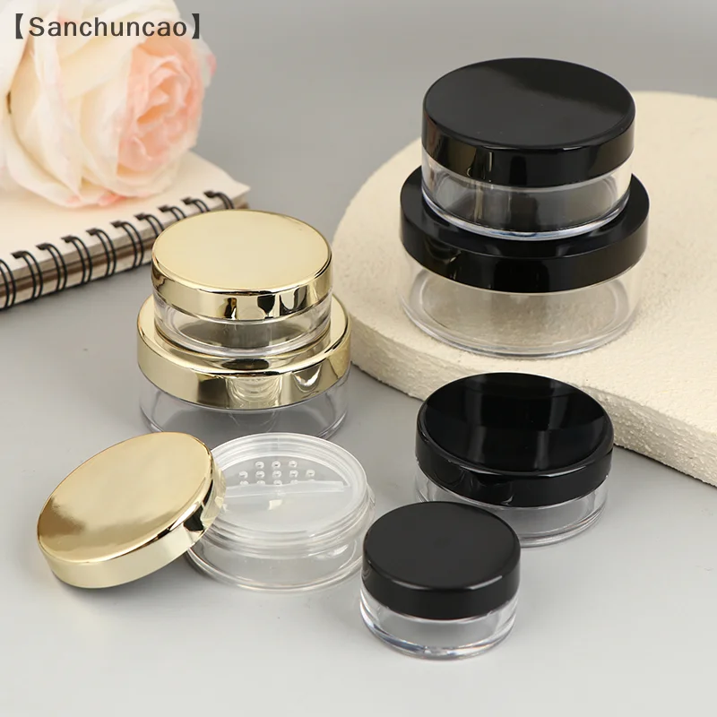 itariaSan OhioEmpty 5/10/20/30g loses Pulverglas mit rotierendem Siebbehälter, Glas, Kosmetik-Make-up-Puderfülldose, Topfdeckel, Twist