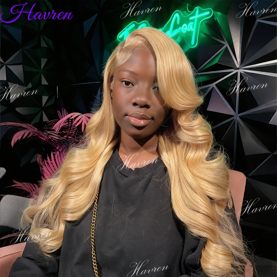 

Honey Blonde Wig #27 Human Hair Body Wave Lace Front Colored Wig 13X6 13X4 Lace Frontal Preplucked Brazilian Wig For Women