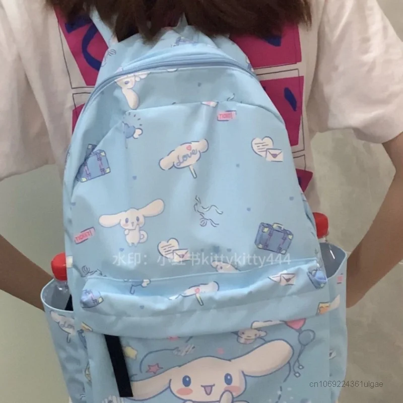 Imagem -04 - Sanrio Hello Kitty Cinnamoroll Mochila de Impressão dos Desenhos Animados Mochila de Grande Capacidade para Mulheres Bolsa de Ombro Bonito Bolsas de Estudante Y2k Novo