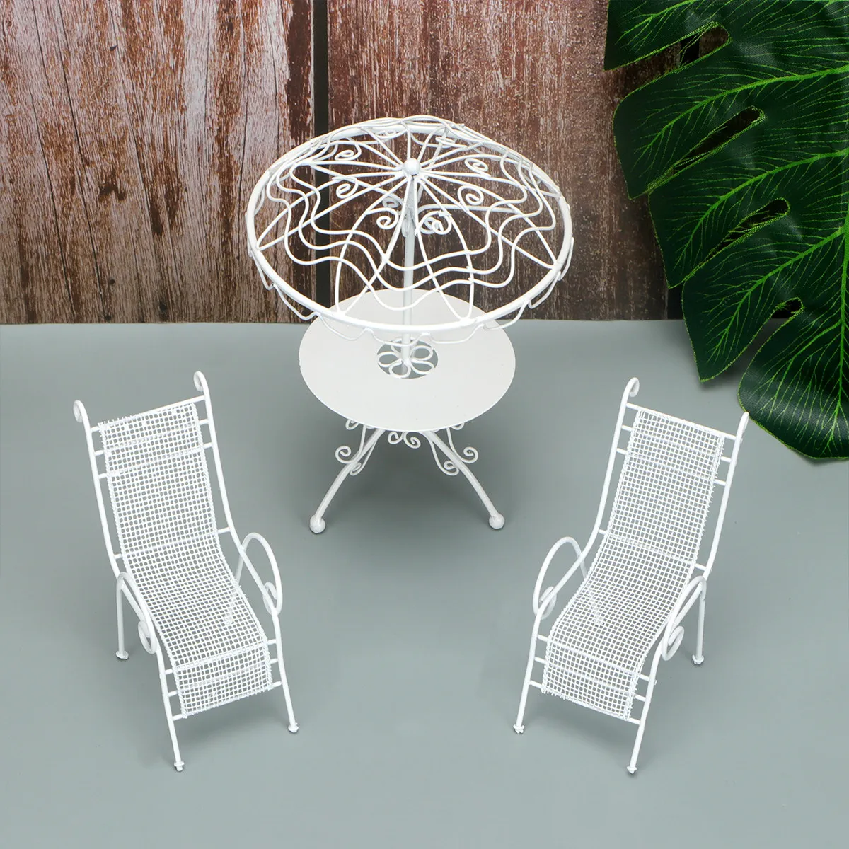 

Miniature Landscape Decor Minihouse Furniture Garden Table Chairs Micro Ornamnet
