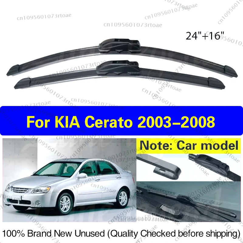 

For Kia Cerato 2003 2004 2005 2006 2007 2008 Wiper Front Wiper Blades Windshield Windscreen Clean Window 24"+16" Car Accessories