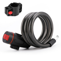 Bicycle Cable Padlock with Mounting Bracket Bike Steel Cable Lock Anti-Theft Mountain Bike Safety Lock for Electric Bike Scooter