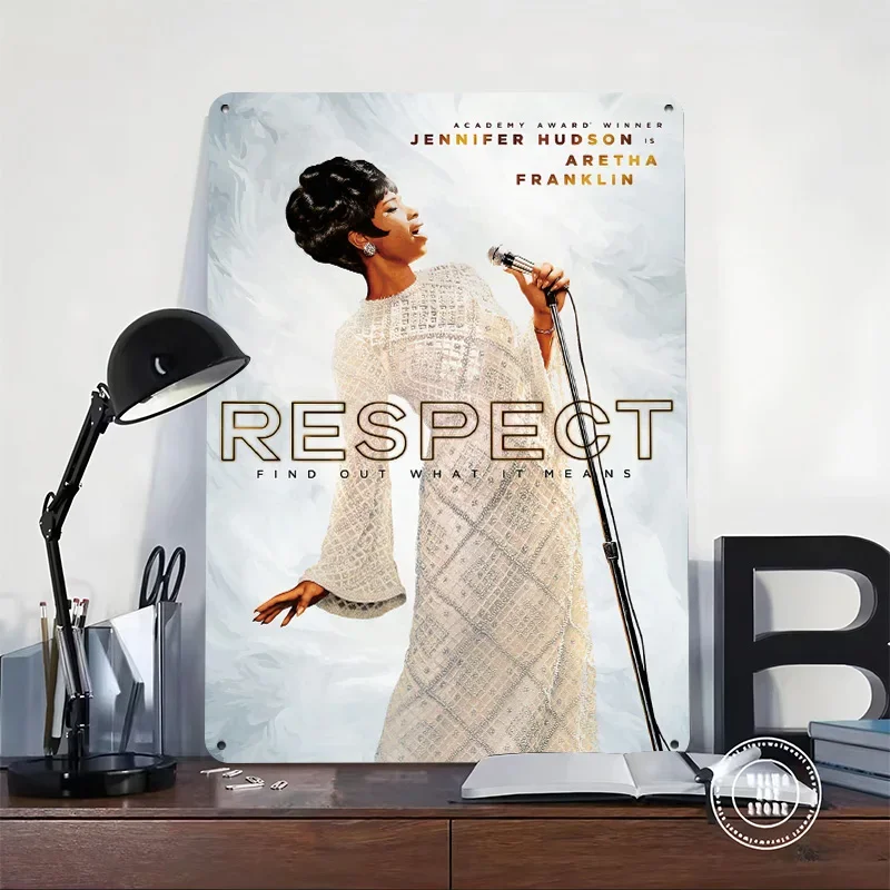 Jennifer Hudson Respect Personalized 3D Textured Metal Poster Wall Art Tinplate Sign for Mancave Decoration Gaming Funny Signs