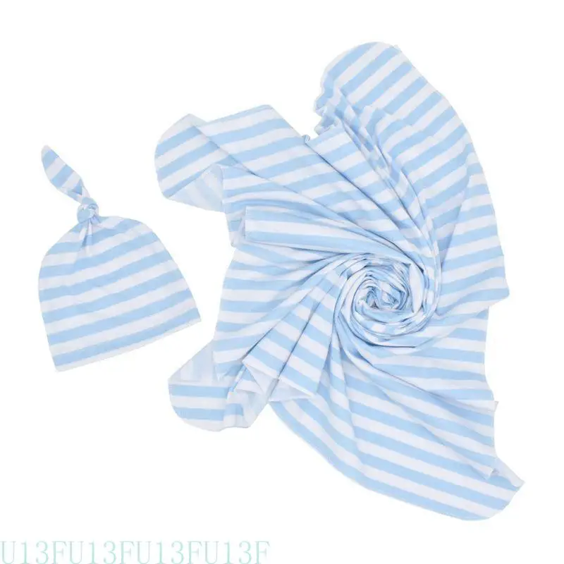 U13f Belle couverture couverture couture nouveau-née couchage Musline Musline Hat 2pcs / set