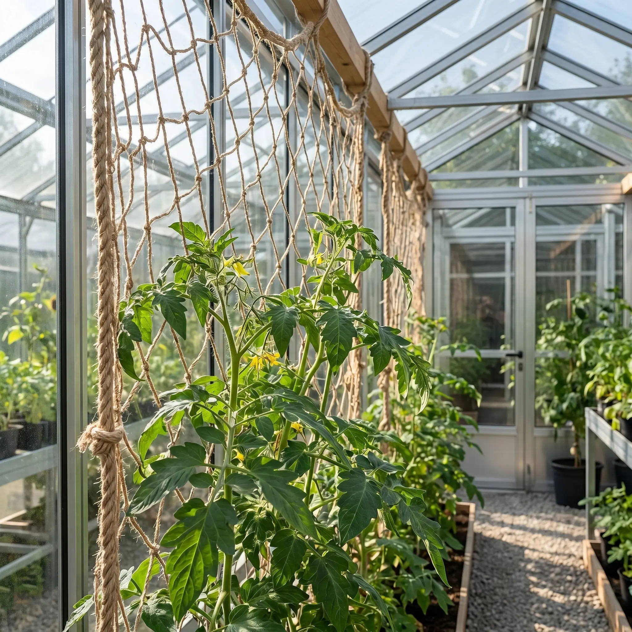 Jute Garden Plant Support Net for Climbing Plants 3.3x6.6 Feet Rustic Trellis Netting Vertical Gardening Runner Bean Tomato