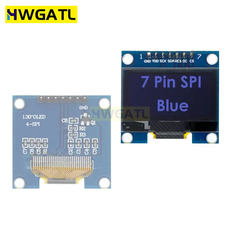 RoHS 1.3 inch OLED Module White/Blue  SPI/IIC I2C Communicate Color 128X64 1.3 inch OLED LCD LED Display Module 1.3" OLED Module