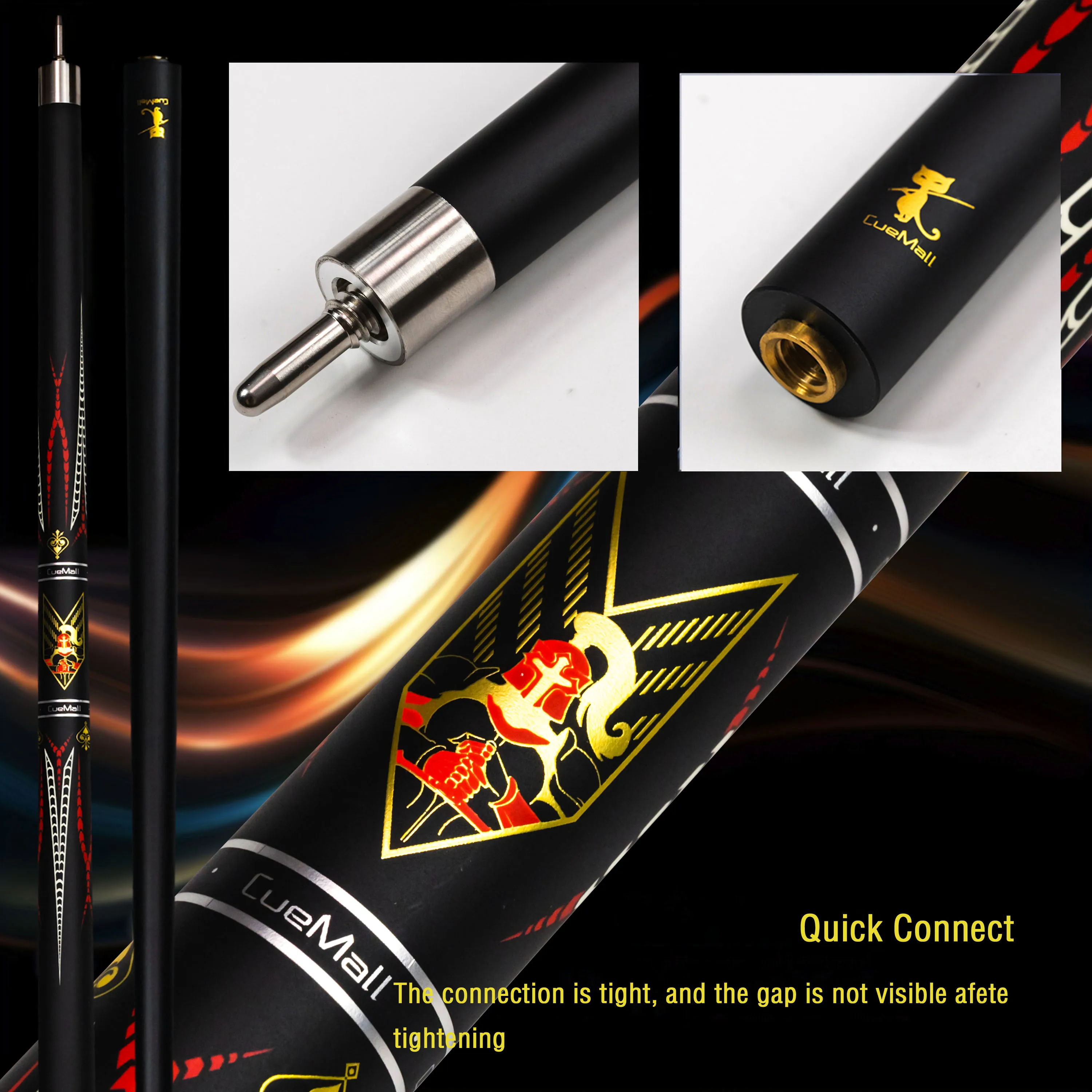 58 بوصة انحراف منخفض تجمع جديلة الكربون رمح الفولاذ المقاوم للصدأ وصلة سريعة 12.5 مللي متر متعدد الطبقات تلميح تصميم أنيق