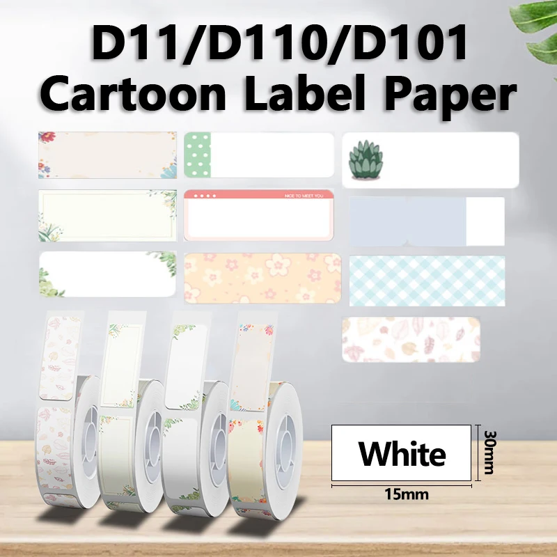 Niimbot D110/D101/D11 Thermal Self-adhesive Label Paper For Mini Printer Cartoon Stickers UV Waterproof Anti-Oil Tear-Resistant