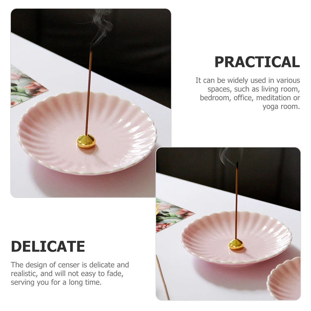 

Elegant Ceramic Incense Burner Holder Retro Desk Decoration Realistic Design Fresh Air Refreshing Mind Body