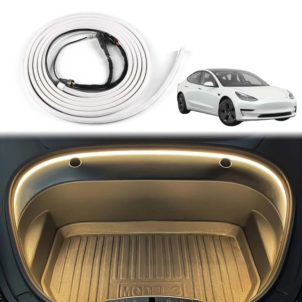 Front Trunk LED Strip Light Kit for Tesla Model 3/Y 2.3M 2.5M Flexible Front Trunk Light Bar LED Lamp Tube Decorative Light