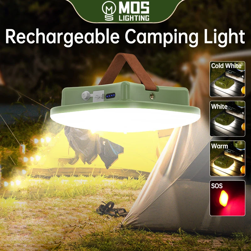 MOSLIGHTING 80W Camping Lantern Light Portable Flashlight  Power Rechargeable LED Lamp Multifunctional Endurance Work Lightings