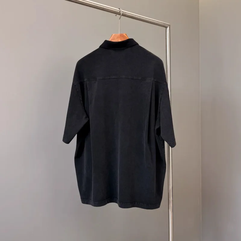 HKSH Summer New Urban Men's Tide Polo-Collar T-shirt Embroidered Loose Fit Trendy Tees Vinatge Fashion Dark Punk Top Y2K HK26891