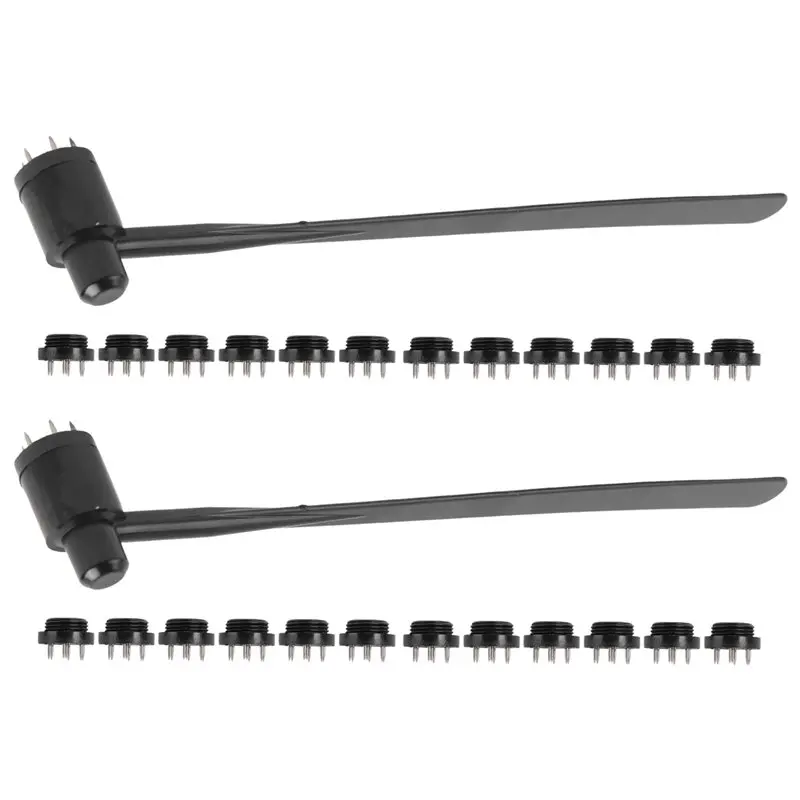 Exquisite-7 Star Needle & Plum Blossom Dermal Hammer,Seven Star Needle,Seven Star Dermal Needle Hammer (2 Box/26Pcs)