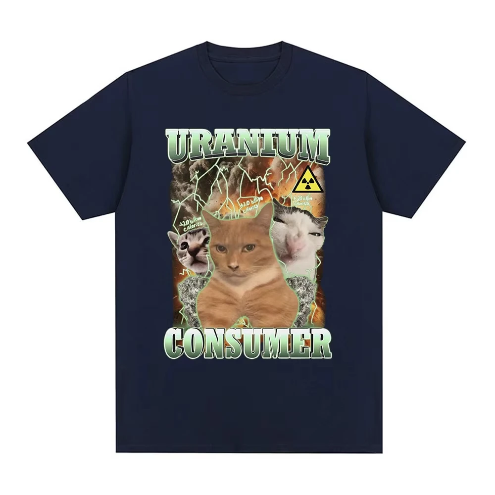 Uranium Consumer Funny Cat Meme T Shirts Fashion Vintage T-shirt Women Summer Casual Short Sleeve Women T-shirts