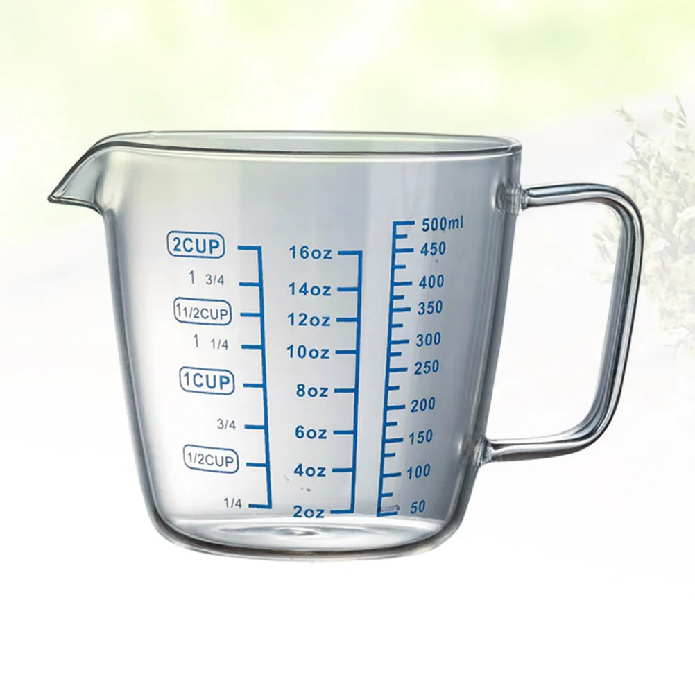 

500ml Glass Measuring Cup Transparent Kitchen Tool with Wide Mouth and Accurate Scales for Baking and Home Use