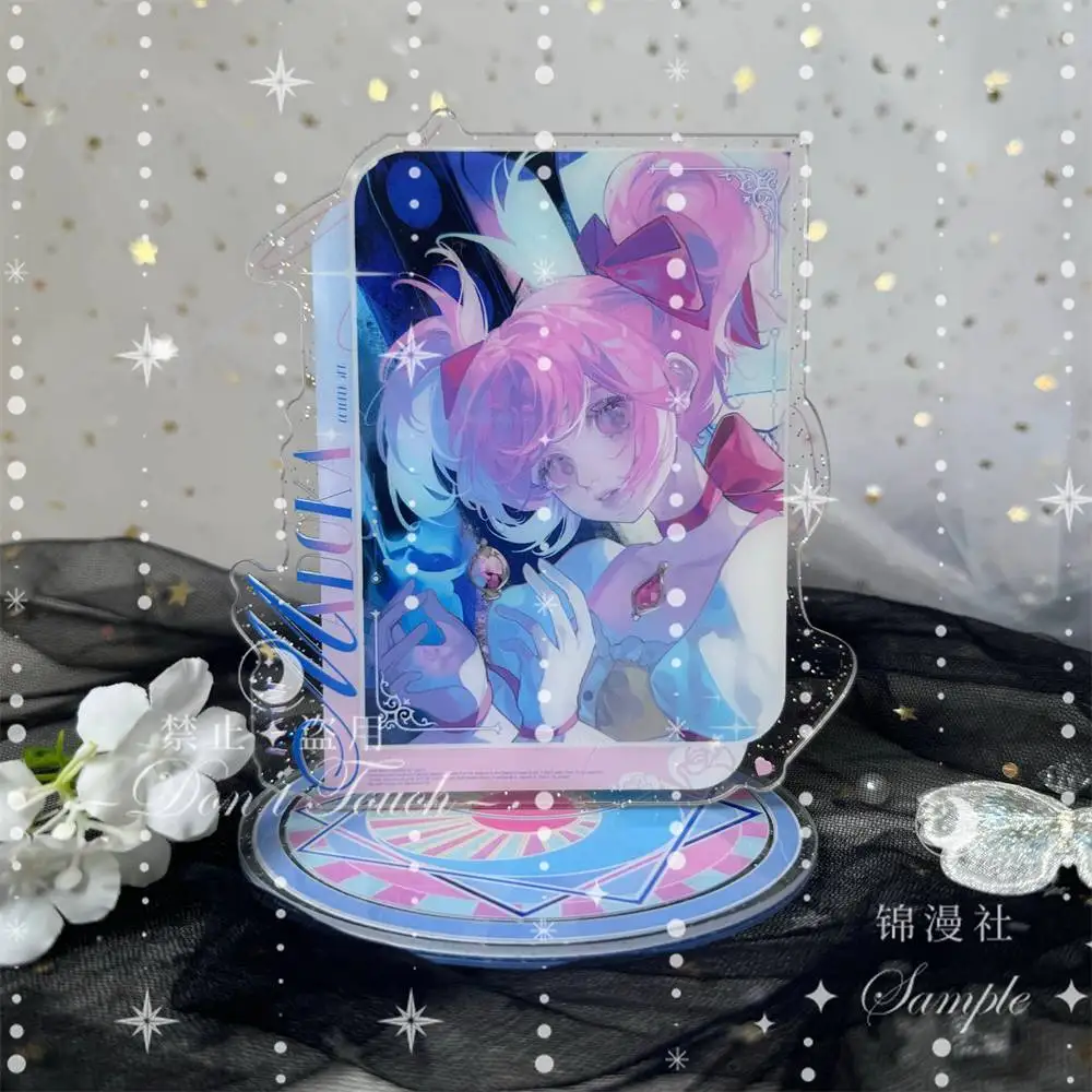 애니메이션 Puella Magi Madoka Magica Kaname Madoka 배지 레이저 티켓, 아크릴 스탠드, 색종이 크리스마스 선물