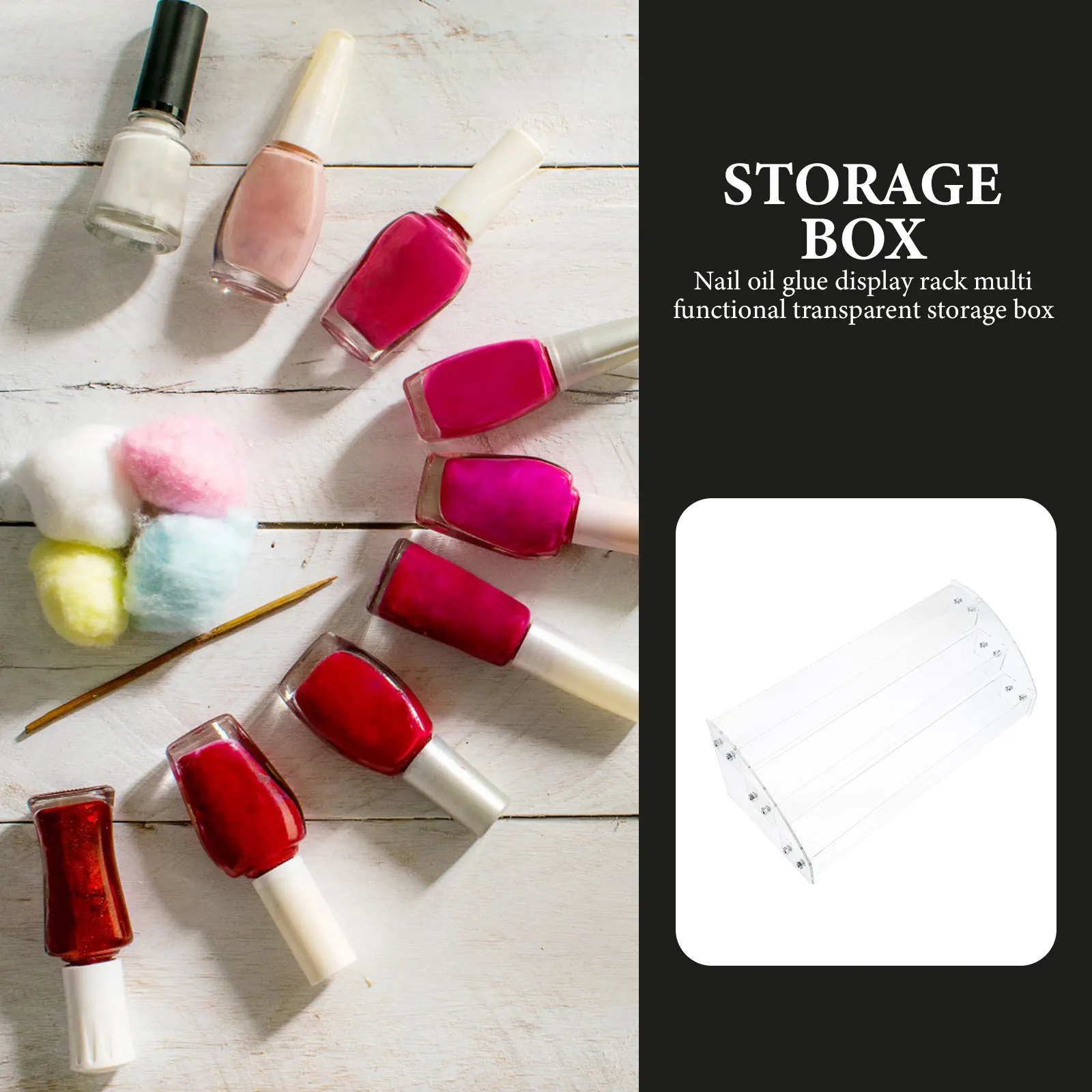 

Transparent Acrylic Nail Polish Organizer Three-Layer Lipstick Holder Large Capacity Organizer for Home Salon Bedroom