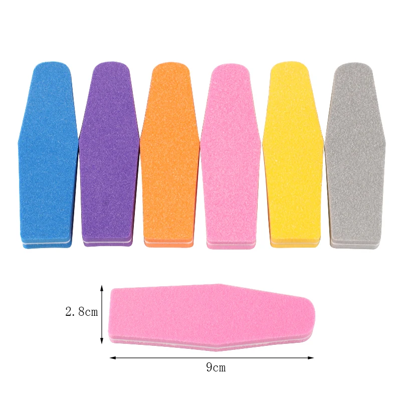 50Pcs Mini Diamond Foam Nail Polishing Blocks Double Sided 100/ 180 Grit Nail Buffers Manicure Nail Art Accessories