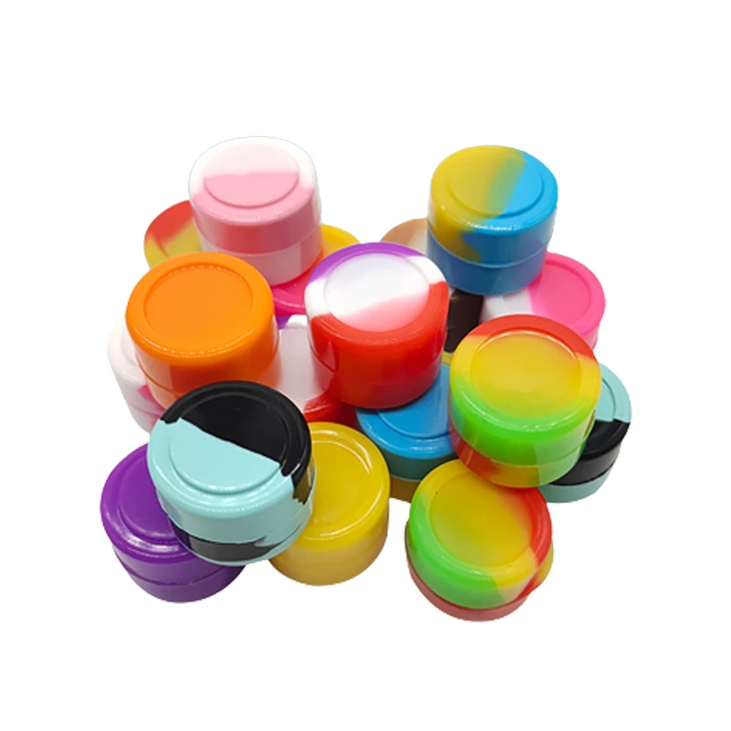 10Pcs 3ML Nonstick Silicone Container Non-stick Oil Wax Storage Box Silicone Jar Travel Face Cream Liquid Ointment Container