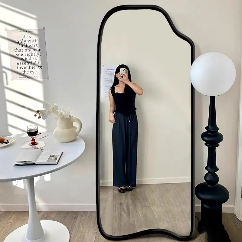 ZKorean Style Bedroom Cute Mirror Cloud Floor Funky Irregular Girls Aesthetic Mirror Garden Sticker Spiegel Wand Home ProductsZ