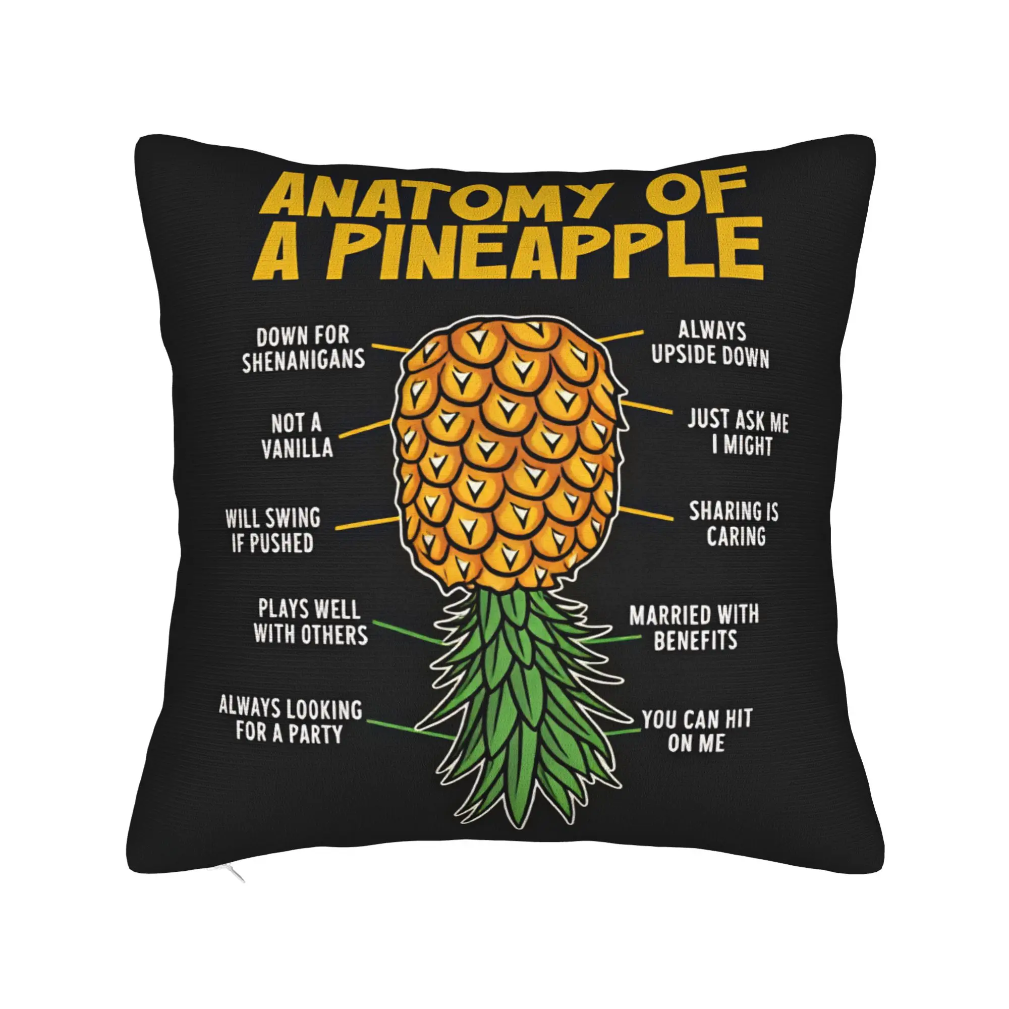 Pillow Cover Anatomy Of An Upside Down Pineapple  Fashion Pillow Case For Sofa Home Decor Pillowcases