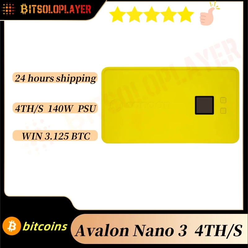 Canaan avalon nano3 bitcoins miner 4th/s Hashrate 140W Home Quiet Asic Miner with 140W USB-C Power Supply In Stock