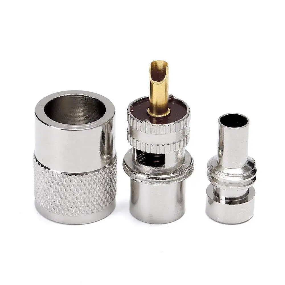 10Pcs Rf Connector Solder Connector Plug Pl259 Reducer Adaptor for Rg8u Rg58-3 Coaxial Cable Video Headend Use