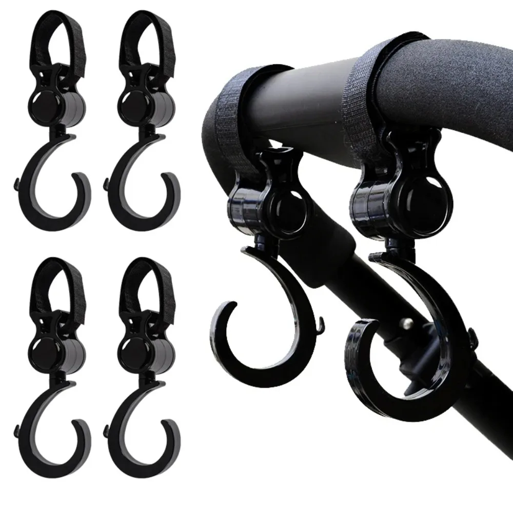 2/4 Pcs Adjustable Baby Stroller Hook 360 Degree Rotatable Secure Pram Hooks Simple Installation Bag Hanger Baby Strollers