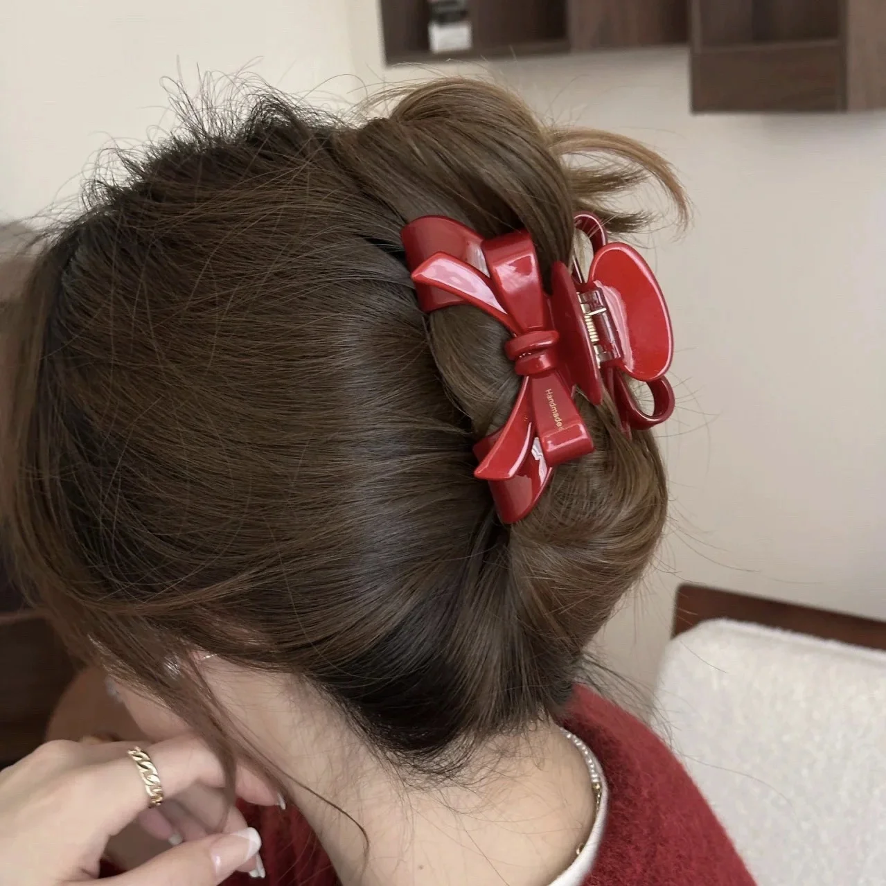 

French Bow Hit Collection Crab Hair Clip Acetate Classic Style Hair Claw Senior Ins Shark Clip Hair Accessories for Women Girls