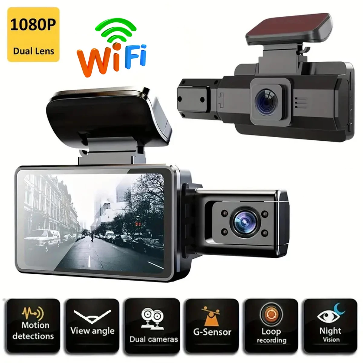 Car DVR WiFi 1080P FHD Dash Cam Vehicle Camera Drive Video Recorder Night Vision Auto Dashcam Black Box Car Accessories G-sensor