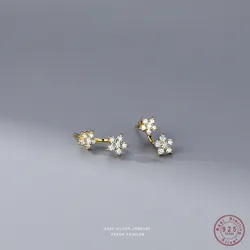 Серьги-подвески женские из серебра 925 пробы с цирконами