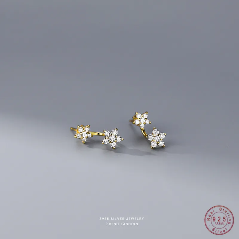 925 Sterling Silver Wykwintne cyrkonie Kwiaty Wiszące kolczyki dla kobiet Biżuteria temperamentu