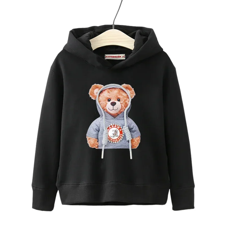 Teddy bear Hoodie Kids Children Girl boy childre cartoon Street casual hip-hop spring and autumn Sweatshirt Casual Pullover Coat