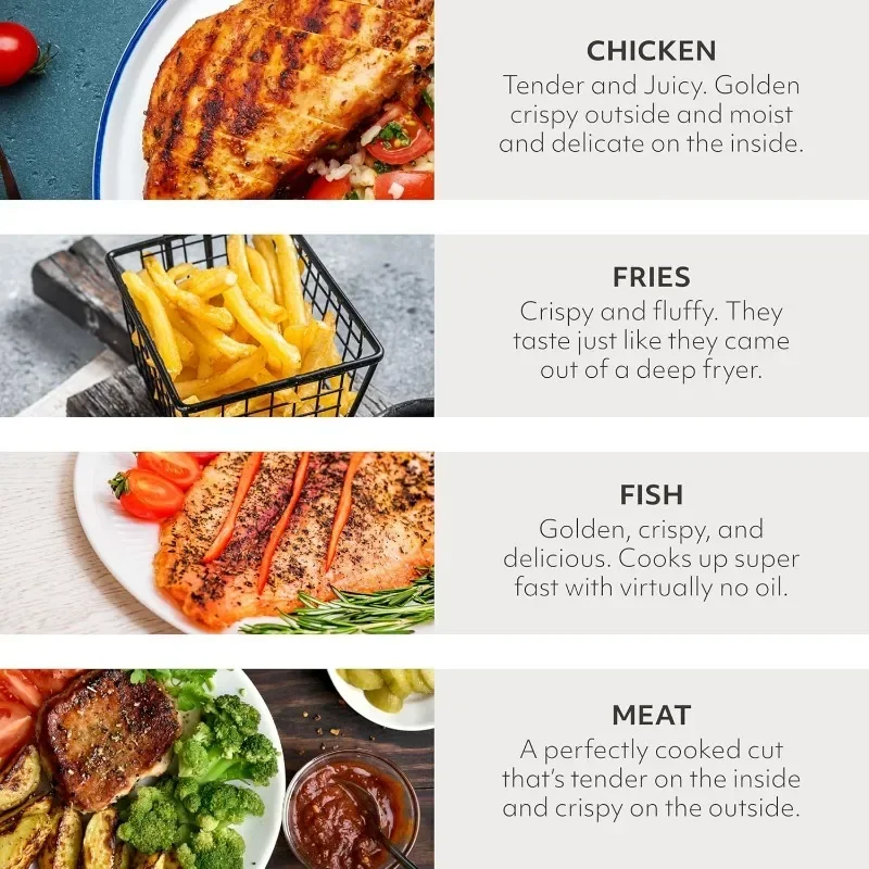 Компактная аэрофритюрница с окном для удобного просмотра с цифровым сенсорным экраном