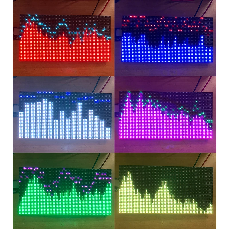 Full-color Screen RGB Music Spectrum Display Screen 2048 Point LED Flagship Edition 50-mode With Control Card