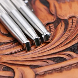 Strumento per timbri da lavoro in pelle Smooth Bevelers Pattern B028 B412 B413 Intaglio artigianale in pelle Zhongjiang 304 Timbri in acciaio inossidabile