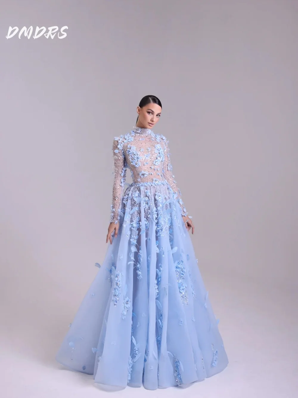Luxurious Long Sleeve Prom Dress 2026 Charming Beaded Party Dress Solemn Sequined Floor-Length Evening Gowns Customized