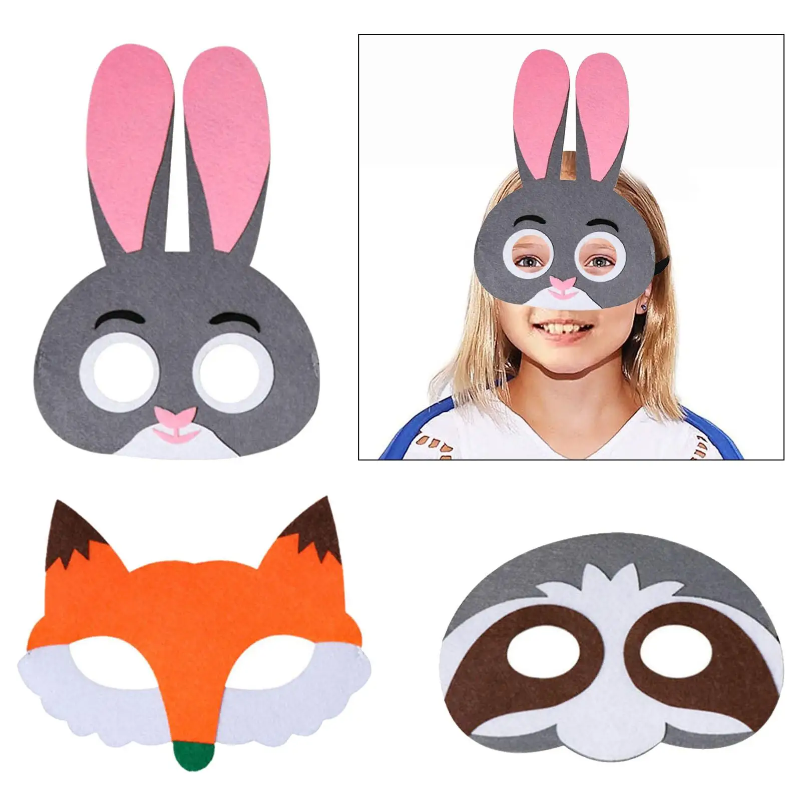 Animal Felt Mask Cute Face Mask for Stage Performance Events Halloween Adults