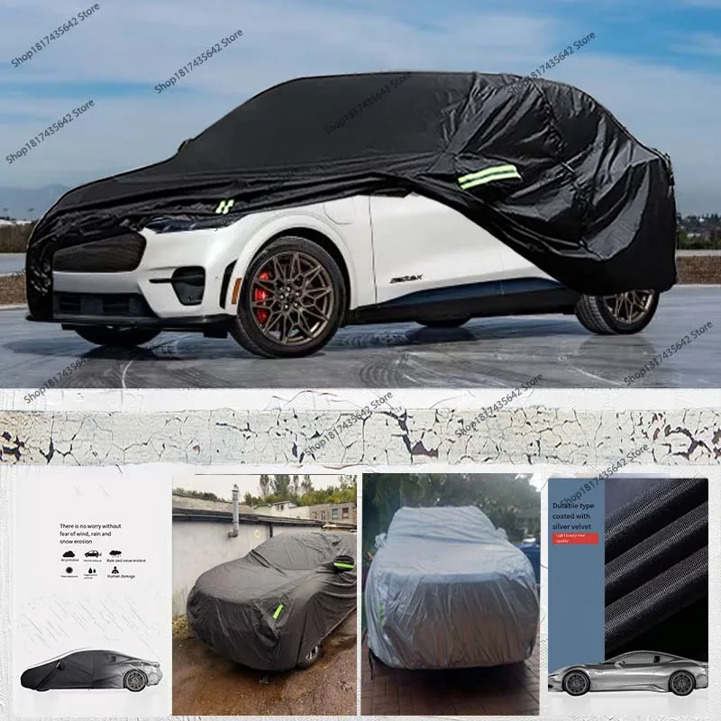 

Car Cover Waterproof All Weather Protection Full Exterior Cover for Ford for Mustang Mach E 190T Reflective Strips
